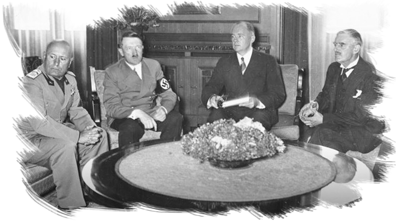 Daladier, Chamberlain, Mussolini u Hitler